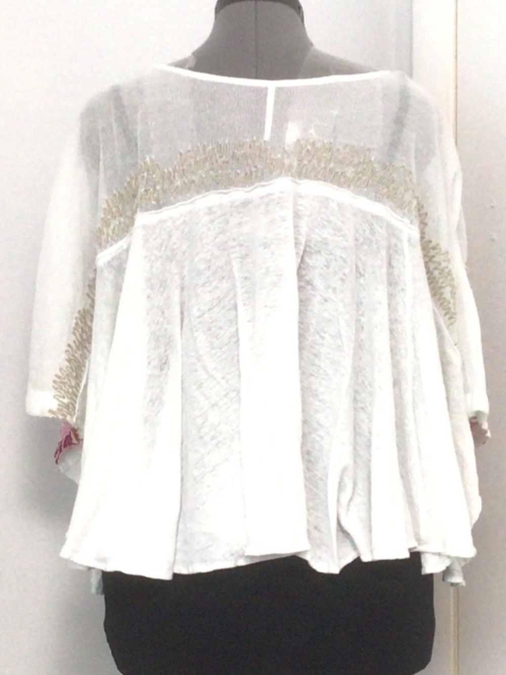 Free People Oversized Batwing Embroidered Top - Picture 3 of 8
